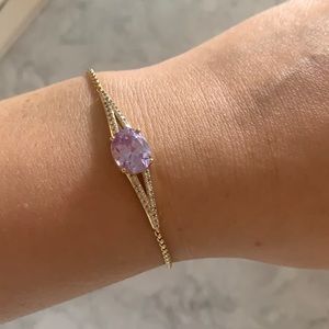 14k gold and lavender gemstone adjustable bracelet bought in italy